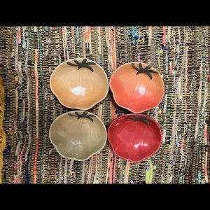 Williams Sonoma Set of 4 Heirloom Tomato Small Appetizer Plates - Excellent